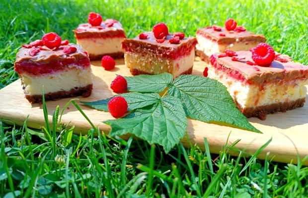 Malinové cheesecake kocky, knihomolkine_maskrty