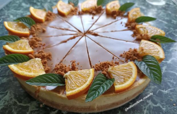 Mandarínkový cheesecake s lotusovou polevou, knihomolkine_maskrty