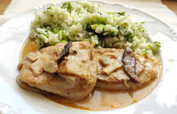 Bravčové na hubách s brokolicovou ryžou, Hlavné jedlá, recept, dasa_