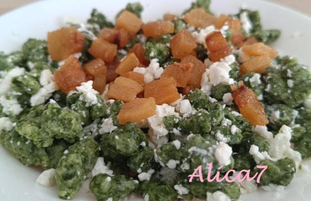 Špenátové halušky, Hlavné jedlá, recept, Alica7
