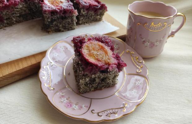 Obrátený slivkový koláč s makom, Koláče, recept, dasa_