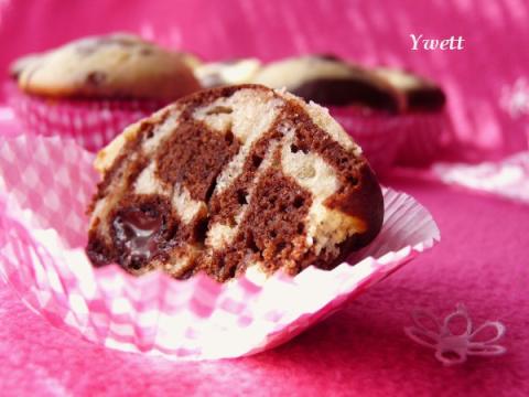 Mramorové muffiny s čokoládou - recept postup 1