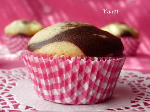 Mramorové muffiny s čokoládou - recept postup 2