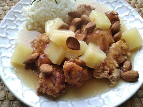 Morčacie prsia s ananásom a mandľami - recept postup 6