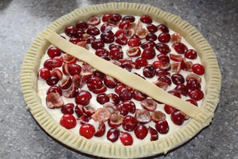 Čerešňovo - tvarohový koláč - recept postup 5