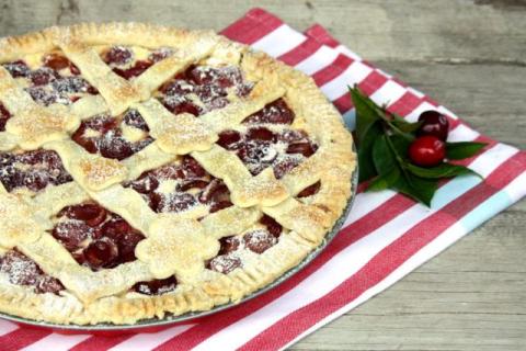 Čerešňovo - tvarohový koláč - recept postup 8