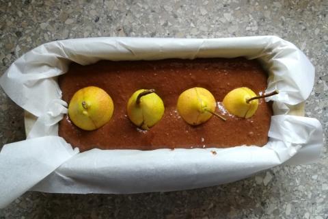 Čokoládovo - hruškový koláč - recept postup 1