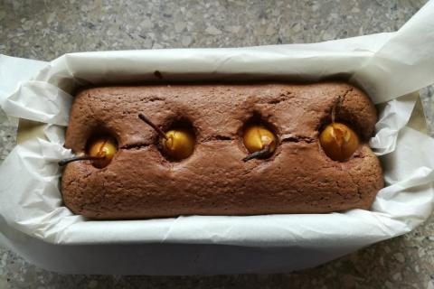 Čokoládovo - hruškový koláč - recept postup 2