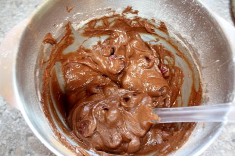 Čokoládovo - čerešňová tortička s tvarohom - recept postup 5
