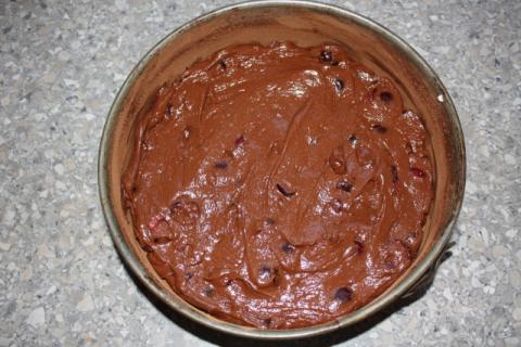 Čokoládovo - čerešňová tortička s tvarohom - recept postup 6