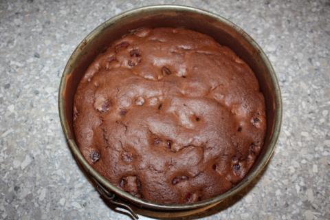 Čokoládovo - čerešňová tortička s tvarohom - recept postup 7