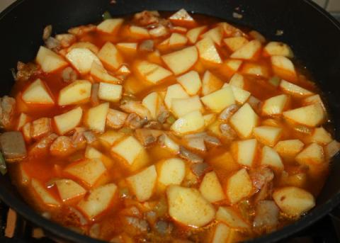 Guláš s hlivou ustricovou - recept postup 7