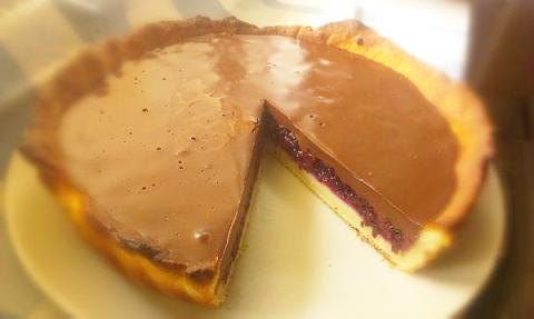 Černicový koláč s čokoládovým krémom - recept postup 1