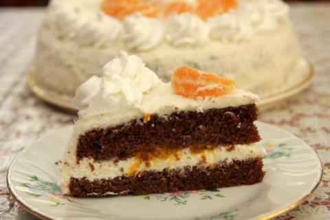 Kokosová torta s mandarínkami - recept postup 1