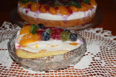 Tvarohovo-ovocná torta so želé - recept postup 1