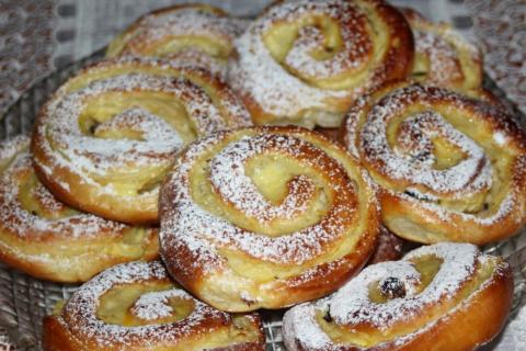 Pudingovo-tvarohové slimáky - recept postup 1
