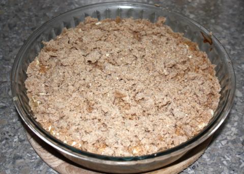 Jablkový koláč s tvarohom - recept postup 10