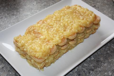 Nepečený jablkový koláč s piškótami - recept postup 6