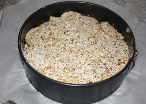 Jablkový koláč s orechami - recept postup 6