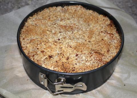 Jablkový koláč s orechami - recept postup 10