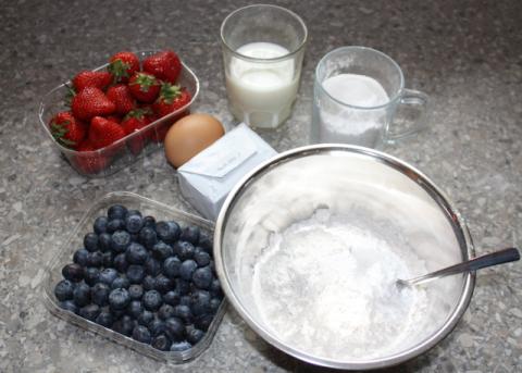 Jahodový koláč - recept postup 1