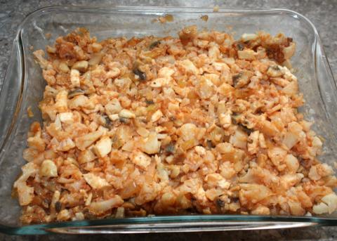 Zapekaný karfiol so šampiňónmi - recept postup 5