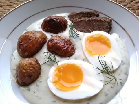 Kôprová omáčka s vajíčkom - recept postup 1