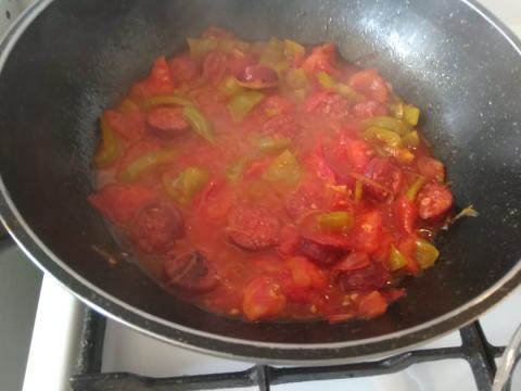 Lečo s klobásou - recept postup 6