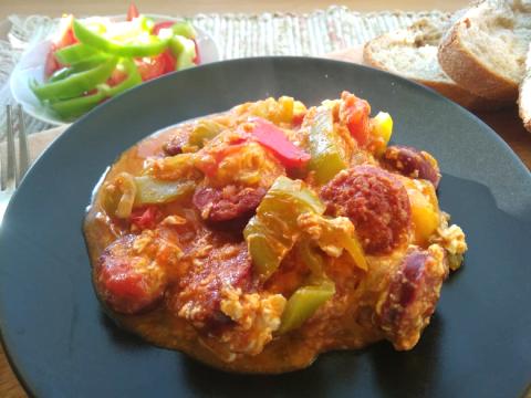 Lečo s klobásou - recept postup 8