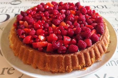 Letný ovocný koláčik so želé - recept postup 2
