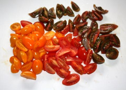 Paradajkový šalát s rukolou a mozzarellou - recept postup 2