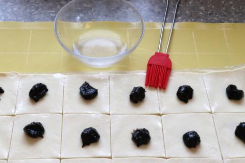 Plnené taštičky z lístkové cesta - recept postup 4
