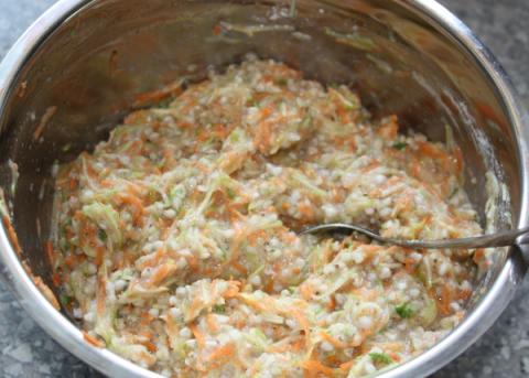 Pohánkovo - cukinové placky - recept postup 4