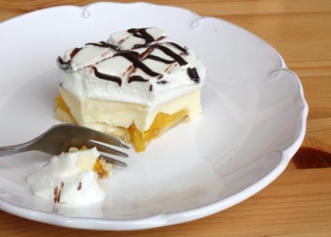 Nepečený zákusok s broskyňami - recept postup 10