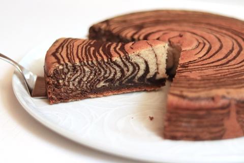 Zebra koláč - recept postup 8