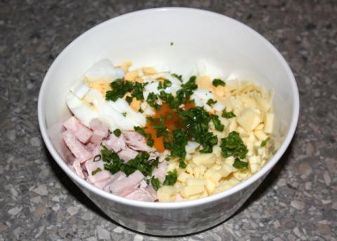 Rožky so syrom a šunkou - recept postup 1