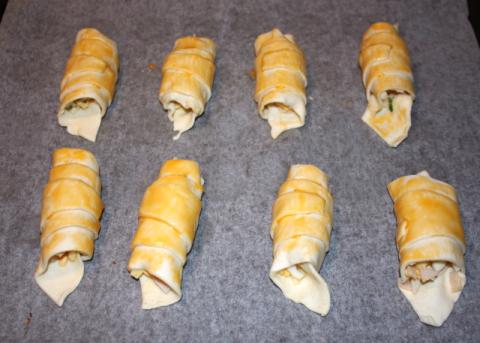 Rožky so syrom a šunkou - recept postup 4