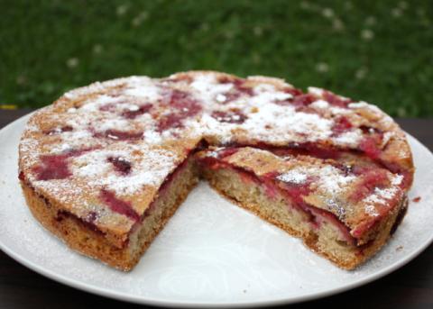 Prevrátený slivkový koláč - recept postup 6