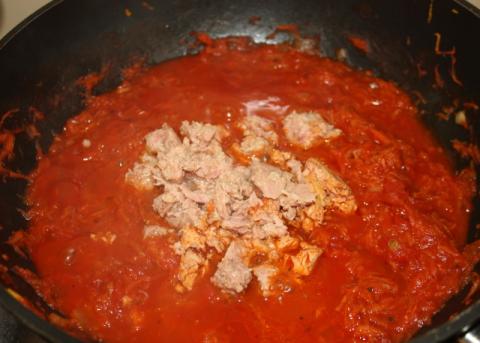 Špagety so zeleninou a tuniakom - recept postup 4