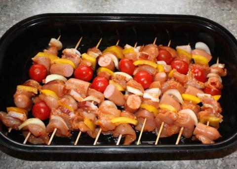 Pestrý kurací špíz - recept postup 3
