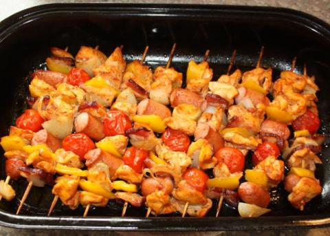 Pestrý kurací špíz - recept postup 4