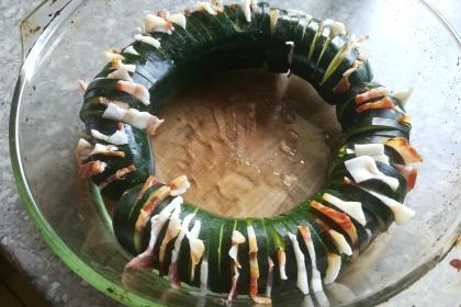 Zapekaná cuketa so slaninou - recept postup 1