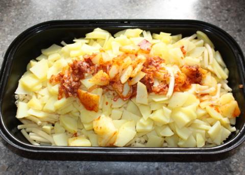 Zapekané cestoviny so zemiakmi - recept postup 3
