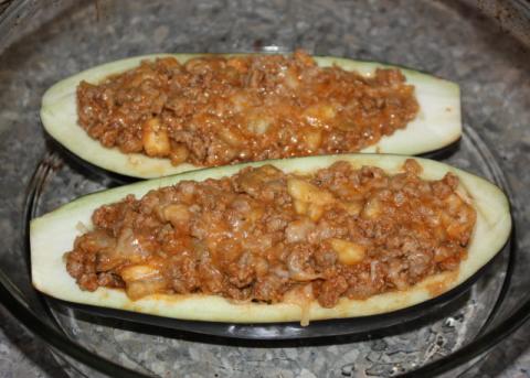 Plnený baklažán - recept postup 6