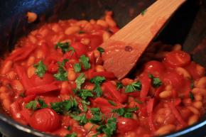 Fazuľa s červenou paprikou a paradajkami, recept, Kamila