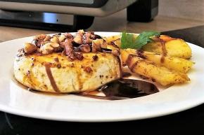 Hermelín na grile s vlašskými orechmi a slivkovou omáčkou, recept, sedita321123