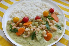 Cuketové kari s krevetami, recept, dasa_
