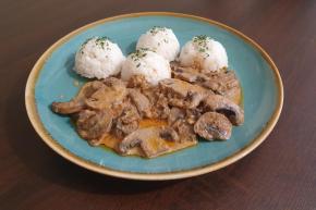 Šampiňóny na smotane, recept, Slavka K