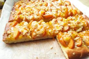 Kysnutý marhuľový koláč s džemom a mandľovou posýpkou, recept, dasa_