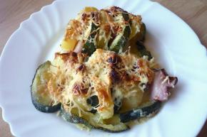 Zapečená cuketa so zemiakmi a slaninou, recept, Martuška 123